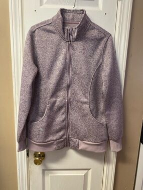 Light Lavender Heather Bomber Jacket with Full Zip